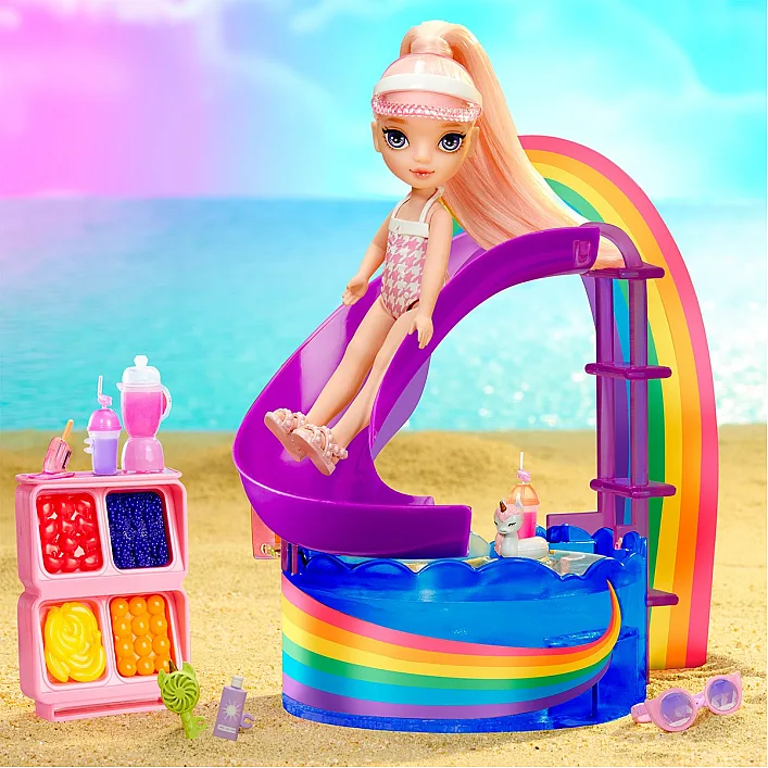 Игровой набор с куклой Rainbow High – Радужный праздник в бассейне