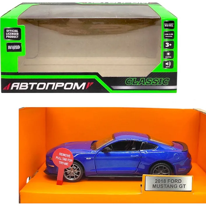 Машина металева "Автопром 1:34 Ford Mustang GT"