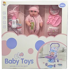 Пупс с коляской и аксессуарами в коробке BLS-W119 р.58,7*57,4*11,4см (Лял2440)