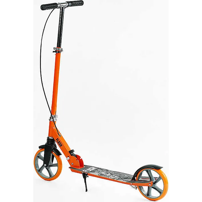 Самокат двухколесный "Best Scooter" FL-80811 (4) стальная рама, ручной тормоз, колеса PU 200мм, 1 амортизатор передний, в коробке