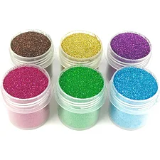 Набор глиттера для био-тату «№1 Большой» glitter-set-big-6x-2, 6 цветов по 12 мл