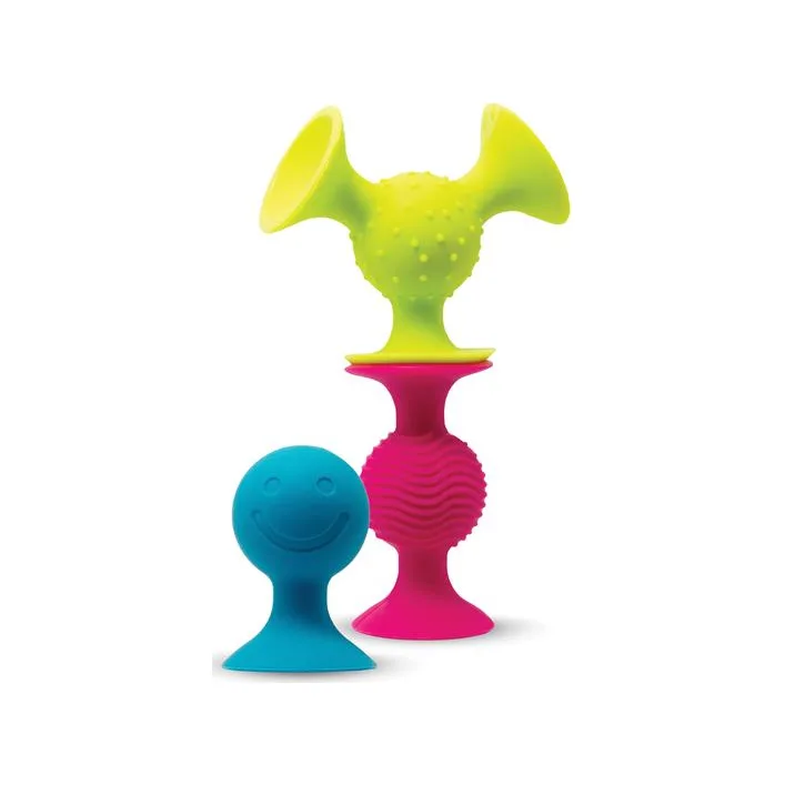 Набор сенсорных погремушек на присосках Fat Brain Toys pipSquigz 3 шт. (F089ML)