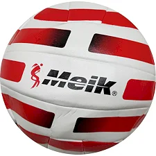 Мяч волейбол PVC (красный в белую полоску)