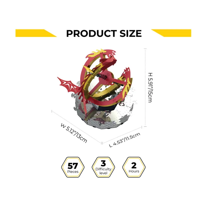 Коллекционная модель-конструктор Metal Time Sun Chaser Dragon Stand Clock Солнечные часы (MT025)