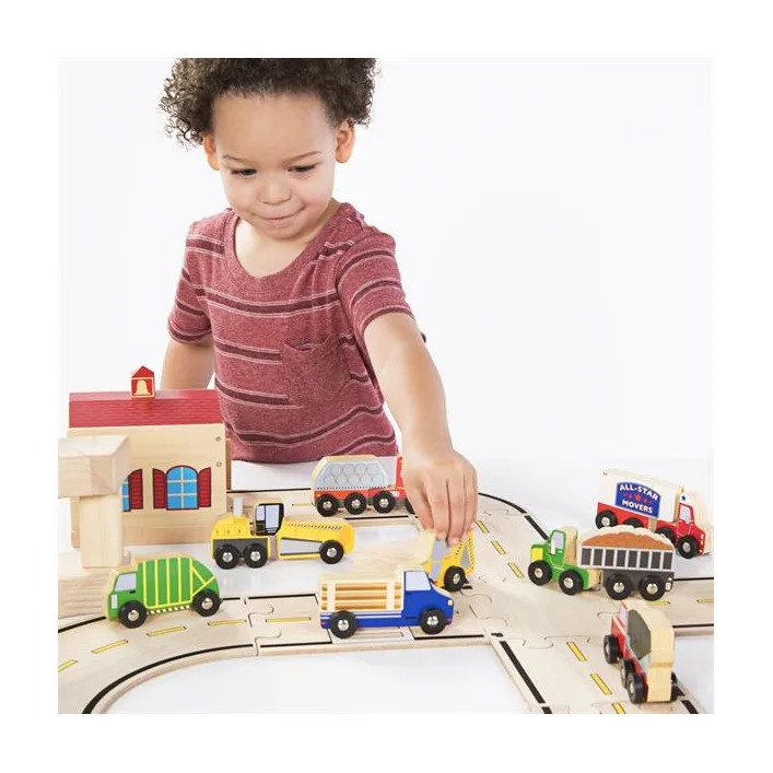 Набор грузовиков Guidecraft Block Play к Дороге из дерева, 12 шт. (G6718)