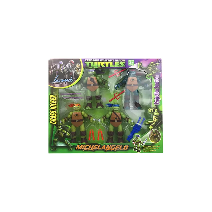 Игровой набор герои Ниндзя 0812-1, батарейка 4 героя в наборе, короб.39*6*32см (Хло6532)
