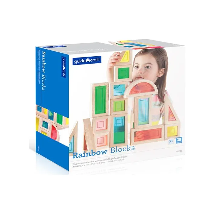 Кубики Guidecraft Block Play Большая радуга, 14 см, 30 шт. (G3016)