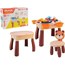 Игровой стол + стул в виде мишки IBLOCK PL-921-286 172дет., , инструкций в компл, в кор. 53,5*21*37,5см (Кон9186)