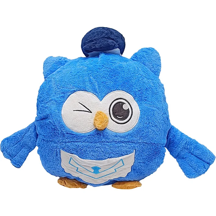 Детская мягкая игрушка "Сова" L1127(Blue) игрушка с пледом, размер 45 см