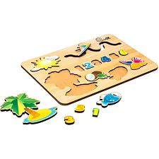 Сортер монтессори с фигурками "Пляж" р. 28*20 см Puz-30958 PuzzleOk (Дер9587)