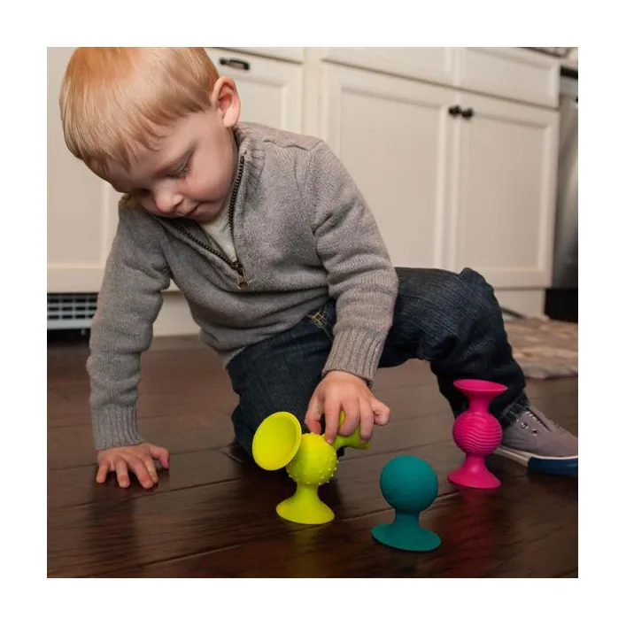 Набор сенсорных погремушек на присосках Fat Brain Toys pipSquigz 3 шт. (F089ML)