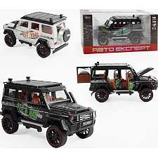 Джип RS-70014 (36/2) "Авто Эксперт", 2 цвета, металлопластик, масштаб 1:22, свет, звук, инерция, открываются двери, багажник и капот, в коробке