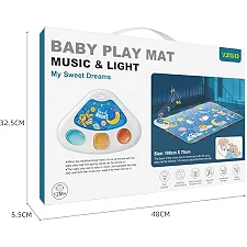 Коврик музыкальный YS 2609 D (12) на батарейках, музыкальная панель, успокаивающие мелодии, звуки, подсветка, в коробке