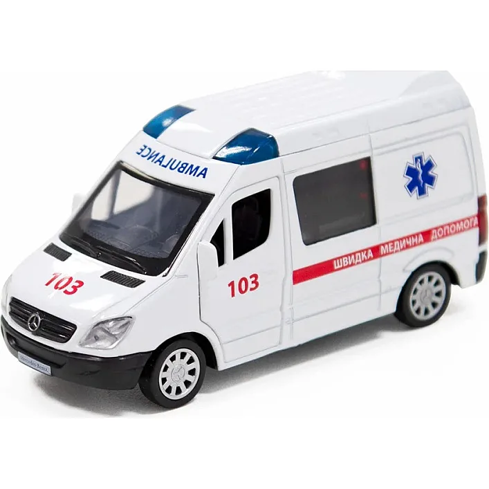 Автомодель TechnoDrive - MERCEDES BENZ SPRINTER БЫСТРАЯ ПОМОЩЬ 250344U (Маш0344)