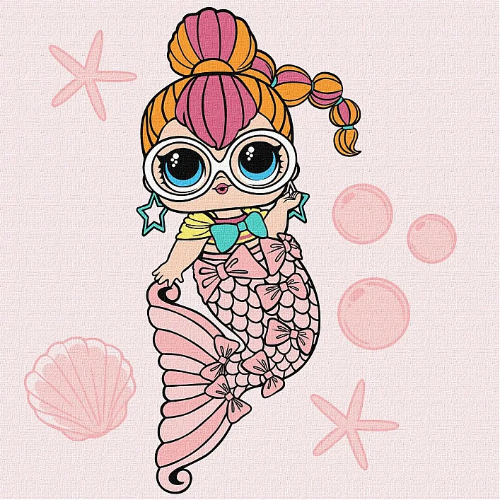 Набір для розпису по номерах для дітей "L.O.L. Surprise! Mermaids Neon QT" 40х40 см. KHO6264 (Нас5261)