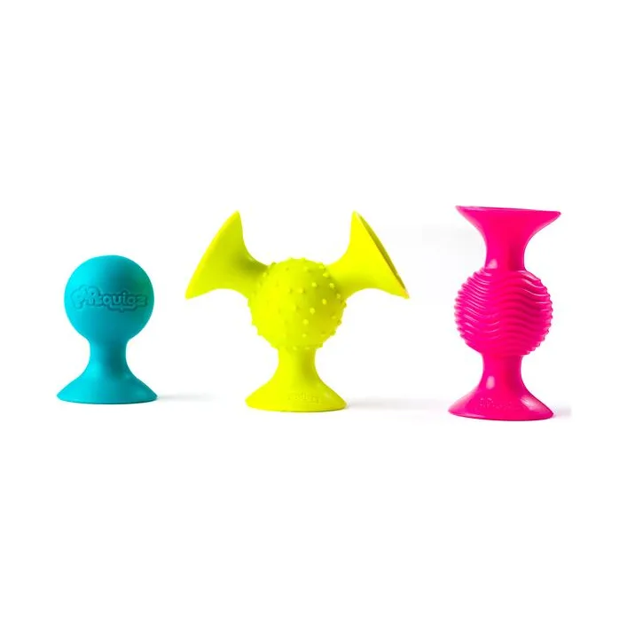 Набор сенсорных погремушек на присосках Fat Brain Toys pipSquigz 3 шт. (F089ML)