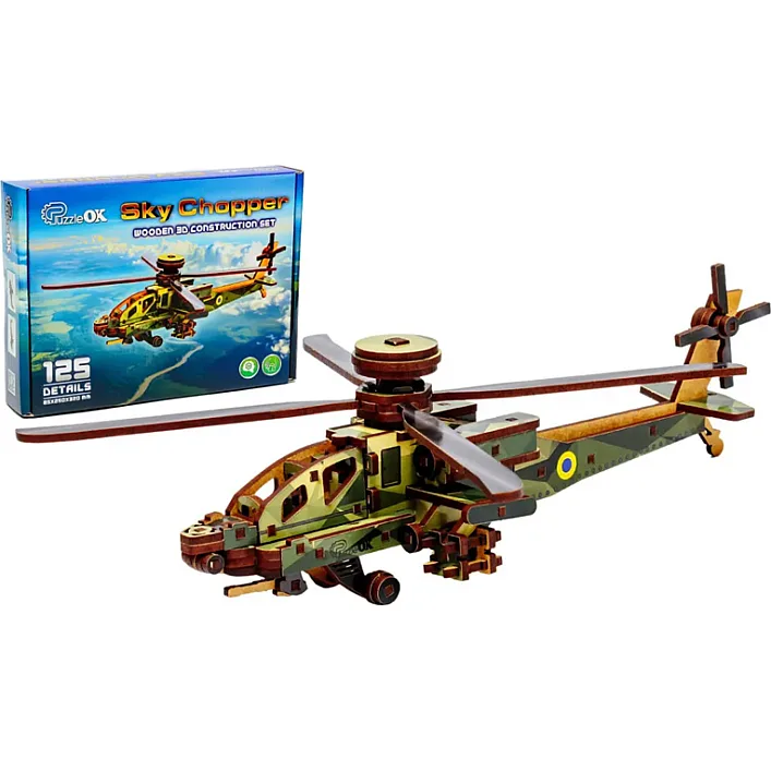 Дерев'яний 3D конструктор Sky Chopper Puz-00954 PuzzleOk (Дер9825)