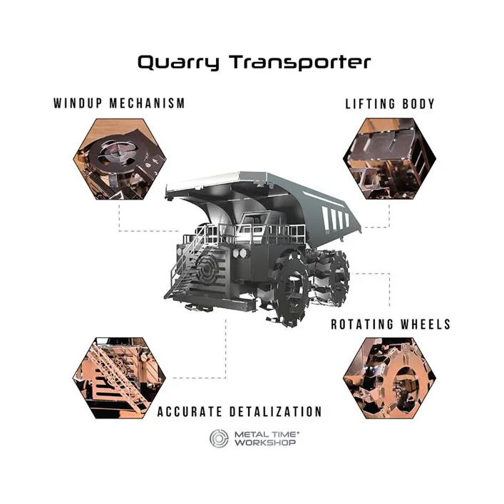 Колекційна модель-конструктор Metal Time Quarry Transporter Кар'єрний самоскид механічний (MT014)