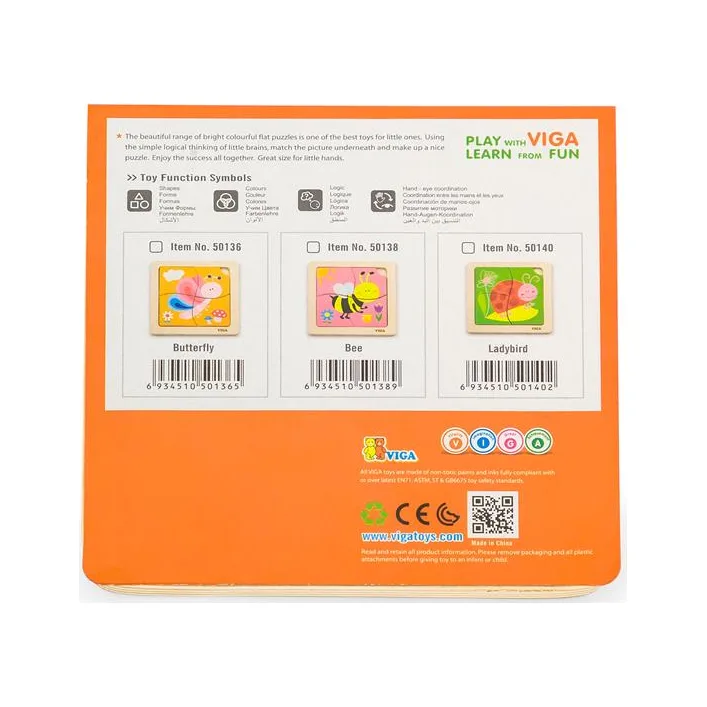 Дерев'яний мініпазл Viga Toys Метелик, 4 ел. (50136)