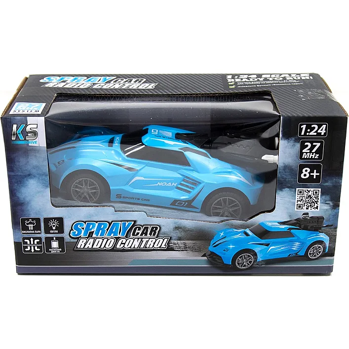 Автомобиль Spray Car на р/у – Sport (голубой, 1:24, свет, функция туман)