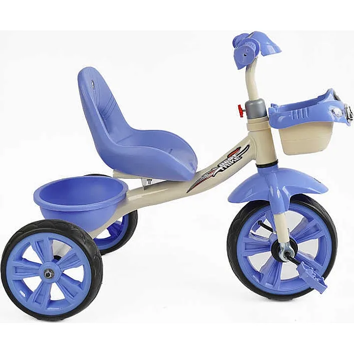 Велосипед 3-х колесный BS-60811 "Best Trike" (1) колеса EVA переднее 10', заднее 8', стальная рама, УКР. ВЗУЧИВАНИЕ, корзина, в коробке