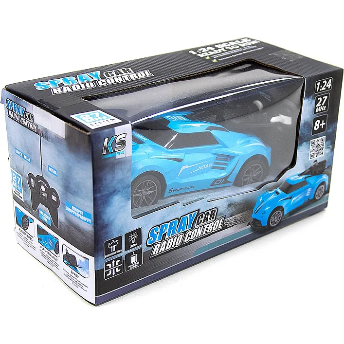 Автомобиль Spray Car на р/у – Sport (голубой, 1:24, свет, функция туман)