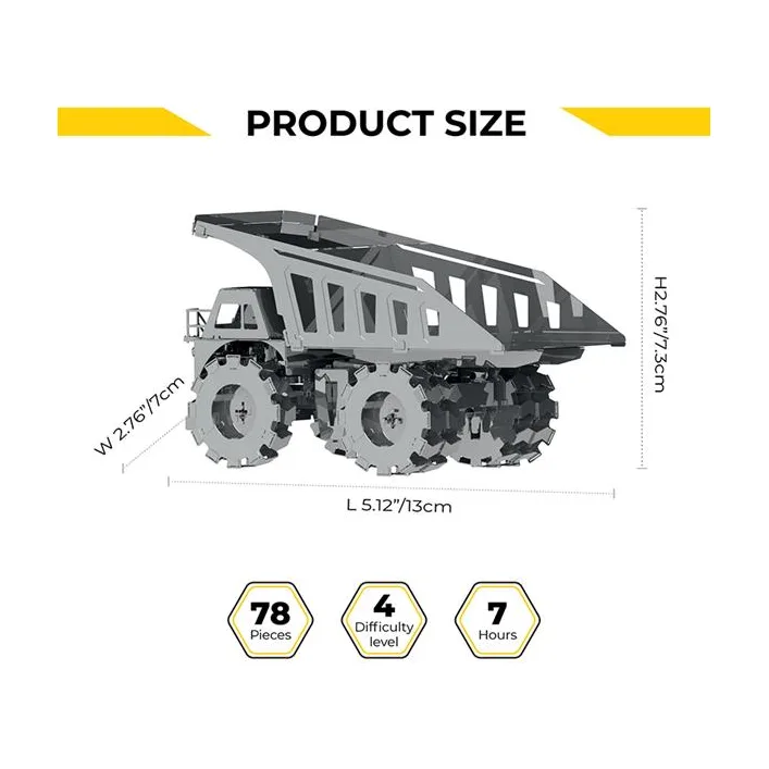 Колекційна модель-конструктор Metal Time Quarry Transporter Кар'єрний самоскид механічний (MT014)