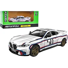 Машина металлическая АВТОПРОМ 68732A 1:34 "BMW 3.0 CSL" батарейка, свет, звук, откр.двери, короб.18*9*8 см (Маш5921)
