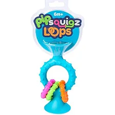 Прорезыватель-погремушка на присосках Fat Brain Toys pipSquigz Loops бирюзовый (FA166-1)
