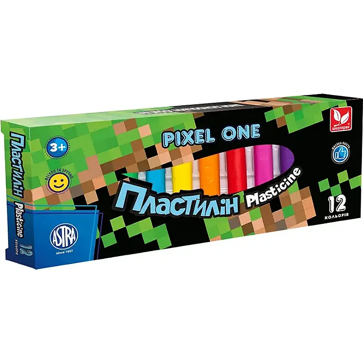Пластилін круглий восковий Pixel One 12 кольорів 303221005-UA (Різ4744)