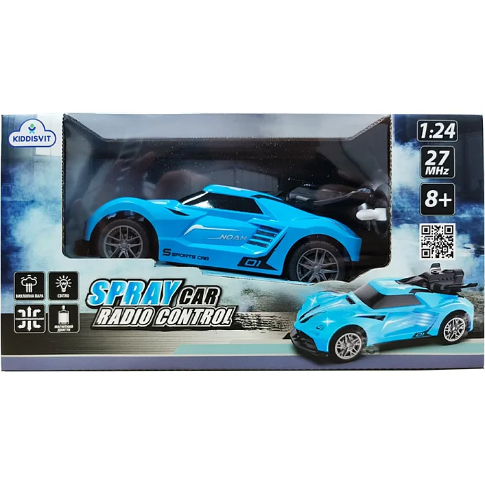Автомобиль Spray Car на р/у – Sport (голубой, 1:24, свет, функция туман)