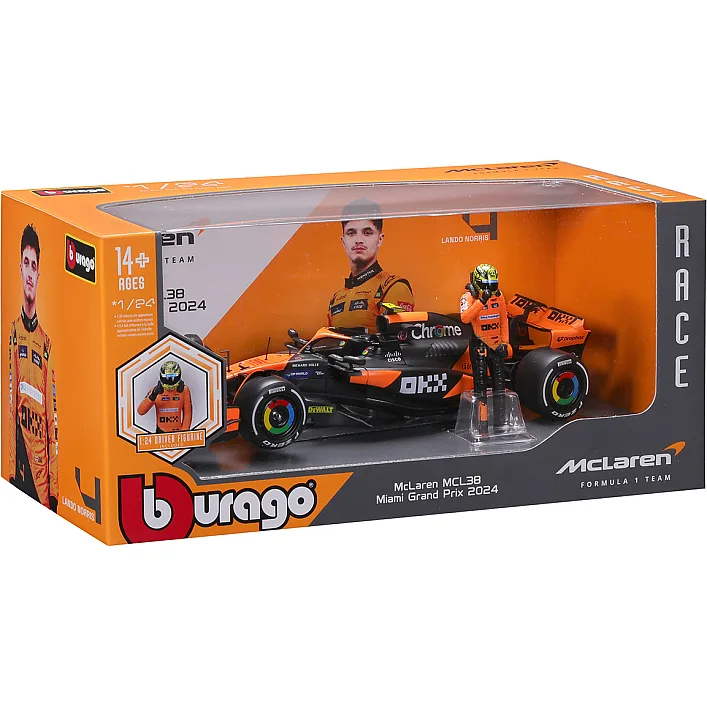 Автомодель з фігуркою - MCLAREN MCL38 (1:24)
