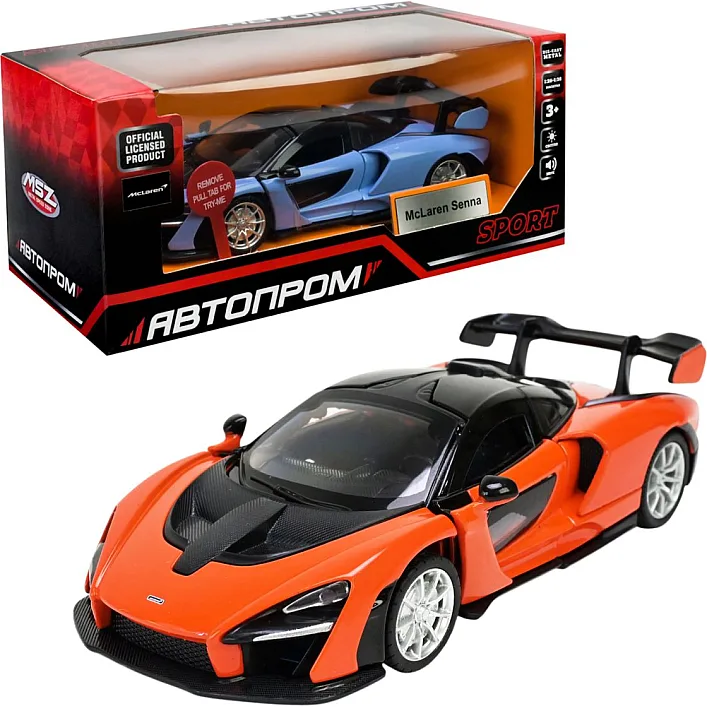 Машина металева, 1:32 Mclaren Senna (світло, звук, коробка 18*9*8 см)