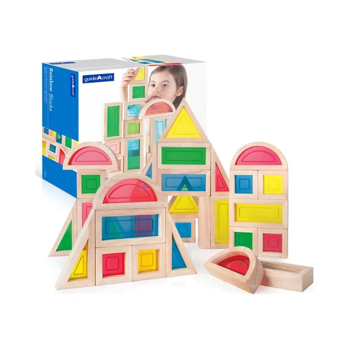 Кубики Guidecraft Block Play Большая радуга, 14 см, 30 шт. (G3016)