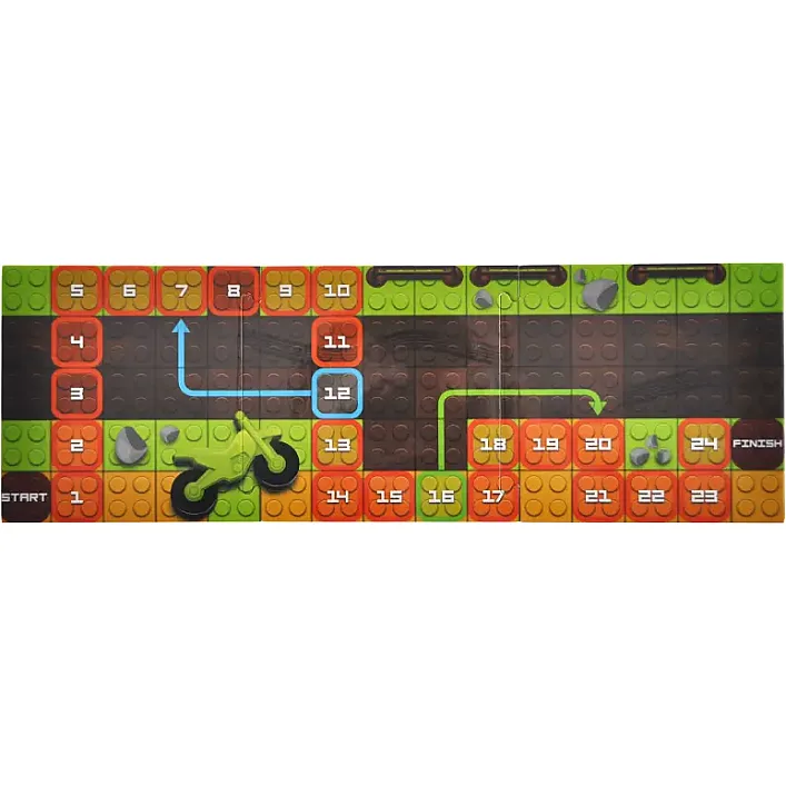 Конструктор "Block&Steps: Мототрек" + ходилка и мемори игра 3в1, 40дет. QB300-103 qbee (Кон7633)