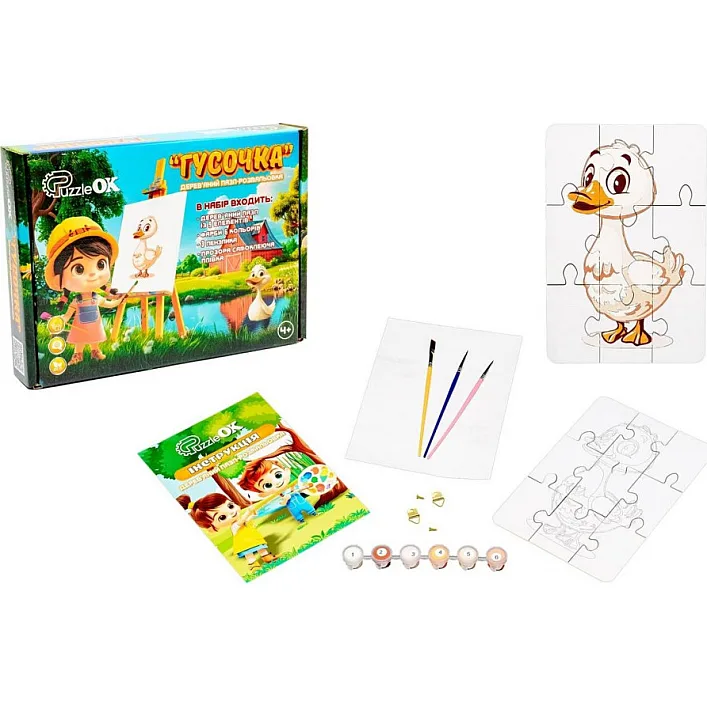 Деревянный пазл-раскраска "Гусочка" А5 Puz-22937 PuzzleOK (Дер4937)