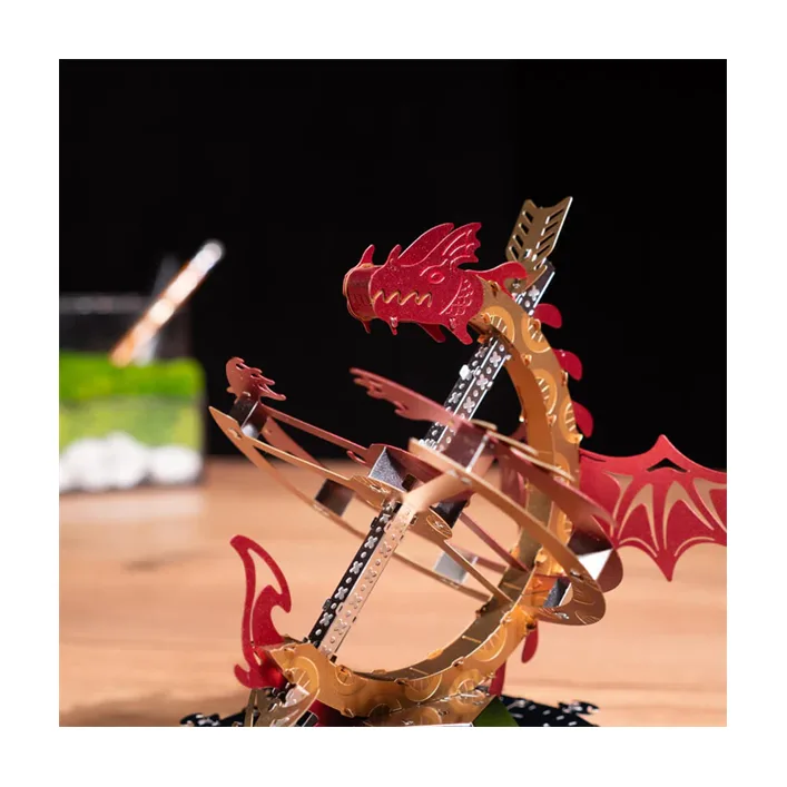 Коллекционная модель-конструктор Metal Time Sun Chaser Dragon Stand Clock Солнечные часы (MT025)