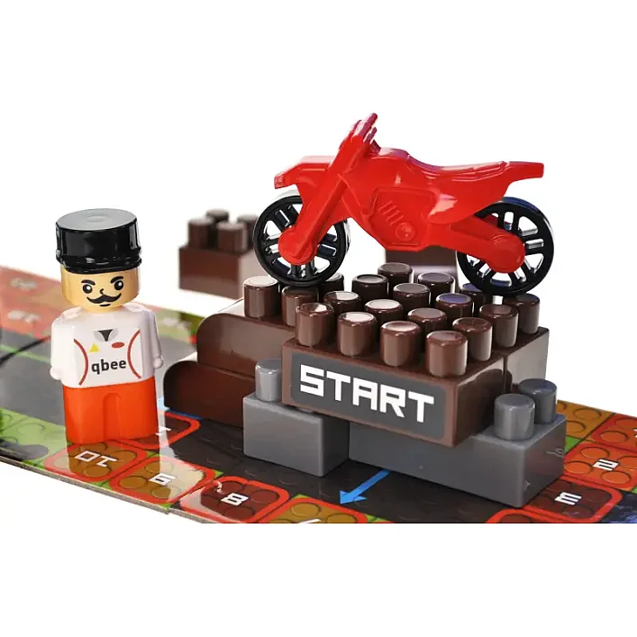 Конструктор "Block&Steps: Мототрек" + ходилка и мемори игра 3в1, 40дет. QB300-103 qbee (Кон7633)