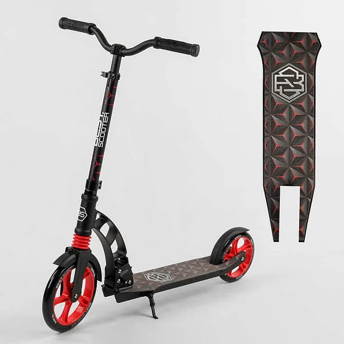 Самокат двухколесный "Best Scooter" 61711 (2) колеса PU, d переднего колеса - 230мм, d заднего колеса - 180мм, 1 амортизатор, в коробке