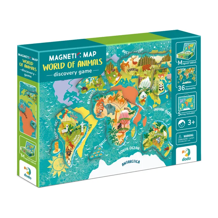 Магнитная игра "Карта Мира: Животные" 200267 DoDo (Нас8681)