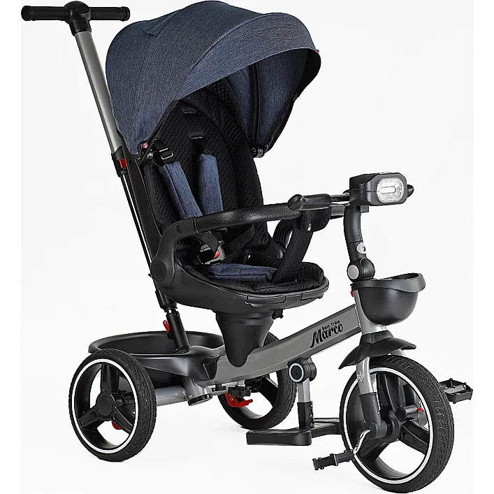 Велосипед 9155 / 303-19 BestTrike "Marco" (1) поворотное сиденье, складной руль, колеса с прорезиненным PU, корзина, телескопическая ручка, фара музыкальная