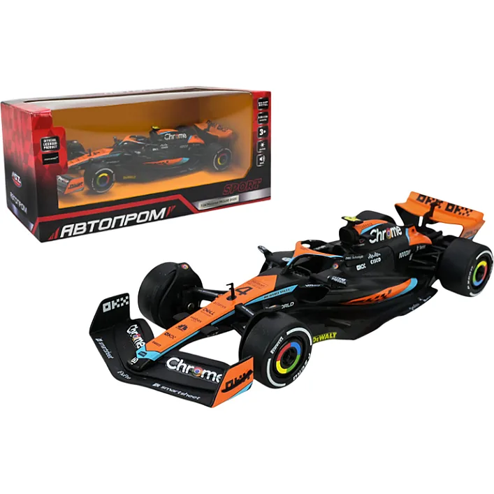 Машина металлическая АВТОПРОМ 68287A 1:24 McLaren MCL60 2023, батарейка, свет, звук, открывающаяся дверь, кор. 24,5*12см (Маш3564)