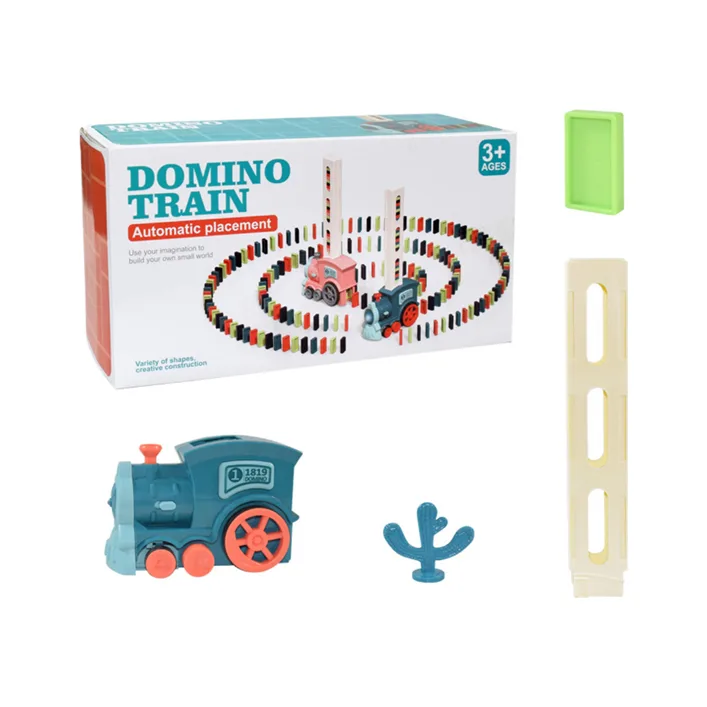 Поезд "DOMINO" на батарейках в коробке YXY955-7A р.26,5*8*14см (Маш3295)