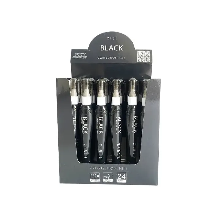 Корректор-ручка ZB.2903 BLACK, 5 мл, металлический кончик ZiBi (Кнц8327)