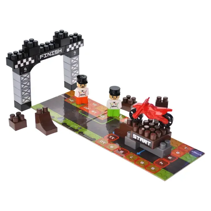 Конструктор "Block&Steps: Мототрек" + ходилка и мемори игра 3в1, 40дет. QB300-103 qbee (Кон7633)