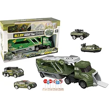 Автовоз военный с металлическими машинками в коробке JM-4 р.24*22*28см (Маш0410)