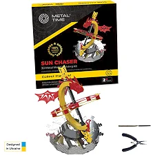 Колекційна модель-конструктор Metal Time Sun Chaser Dragon Stand Clock Сонячний годинник (MT025)