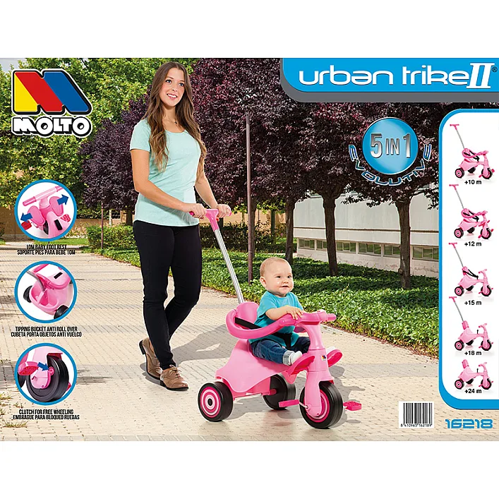 Велосипед трехколесный TRIKE II, розовый Molto (62189)