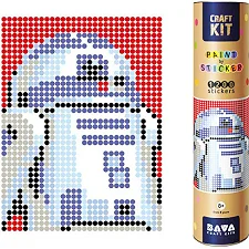 Картина по номерам стикерами в тубусе "Робот синий" (R2D2) , 1200 стикеров 1876, 33х48 см