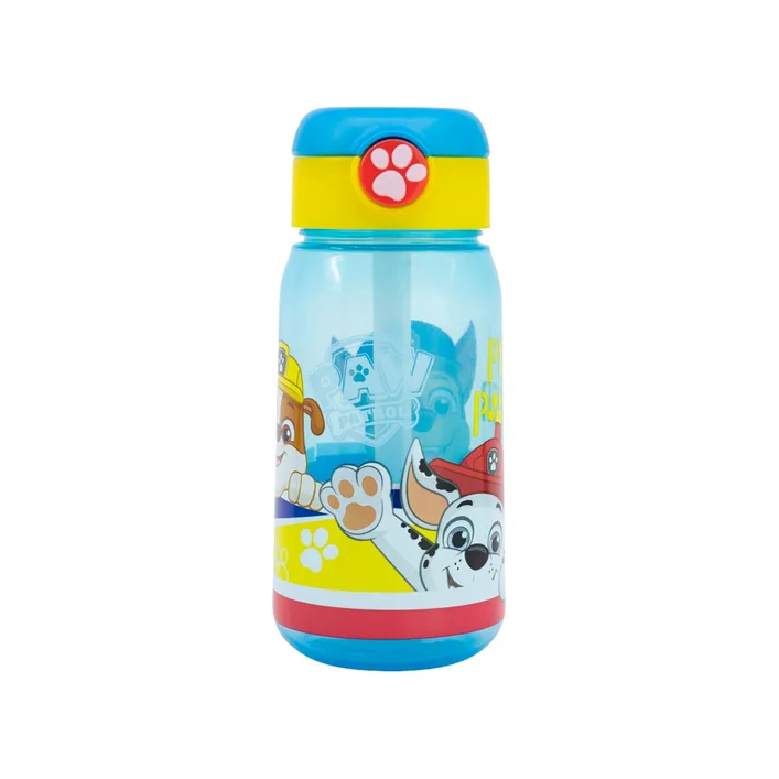 Бутылка детская пластиковая с крышкой и соломинкой 510мл "Paw patrol pup power" 74642 (Кнц5629)